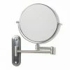 Venice Brushed Nickel 5x Magnifying Cosmetic Mirror With Curved Wall Plate