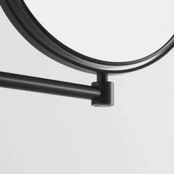 Venice Matt Black 5x Magnifying Cosmetic Mirror With Round Wall Plate -Venice shop VNCMRNMB D2 460