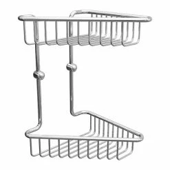 Venice Chrome 2-Tier Corner Wire Shower Caddy