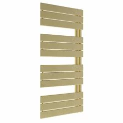 Venice Pannello Offset Heated Towel Rail - Brushed Brass (1130 X 500mm)