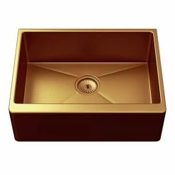 Venice Brushed Copper Belfast Stainless Steel Kitchen Sink + Waste -Venice shop VSNK025 D3 460