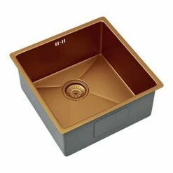 Venice 1.0 Bowl Brushed Copper Inset Or Undermount Stainless Steel Kitchen Sink + Waste -Venice shop VSNK027 D2 460