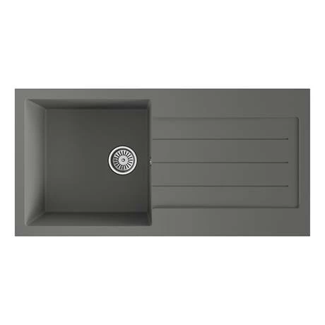 Venice 1.0 Bowl Matt Grey Composite Kitchen Sink + Chrome Waste Venice 1.0 Bowl Matt Grey Composite Kitchen Sink + Chrome Waste -Venice shop VSNK076 D1 460