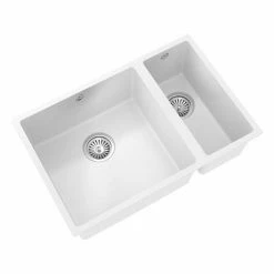 Venice 1.5 Bowl Matt White Inset Or Undermount Composite Kitchen Sink -Venice shop VSNK096 D2 460