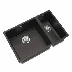 Venice 1.5 Bowl Matt Black Inset Or Undermount Composite Kitchen Sink -Venice shop VSNK100 D2 460