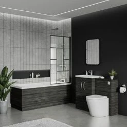 Venice Matt Black Abstract Grid Hinged Bath Screen (800 X 1400mm) 5 Venice Matt Black Abstract Grid Hinged Bath Screen (800 X 1400mm) -Venice shop VSSQMB detail2 460
