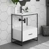 Venice 600 Black Frame Basin Washstand Incl. Solid Stone Basin